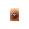 Paire de cache-tétons piercing barre coeur faux diamant peau métisse 
